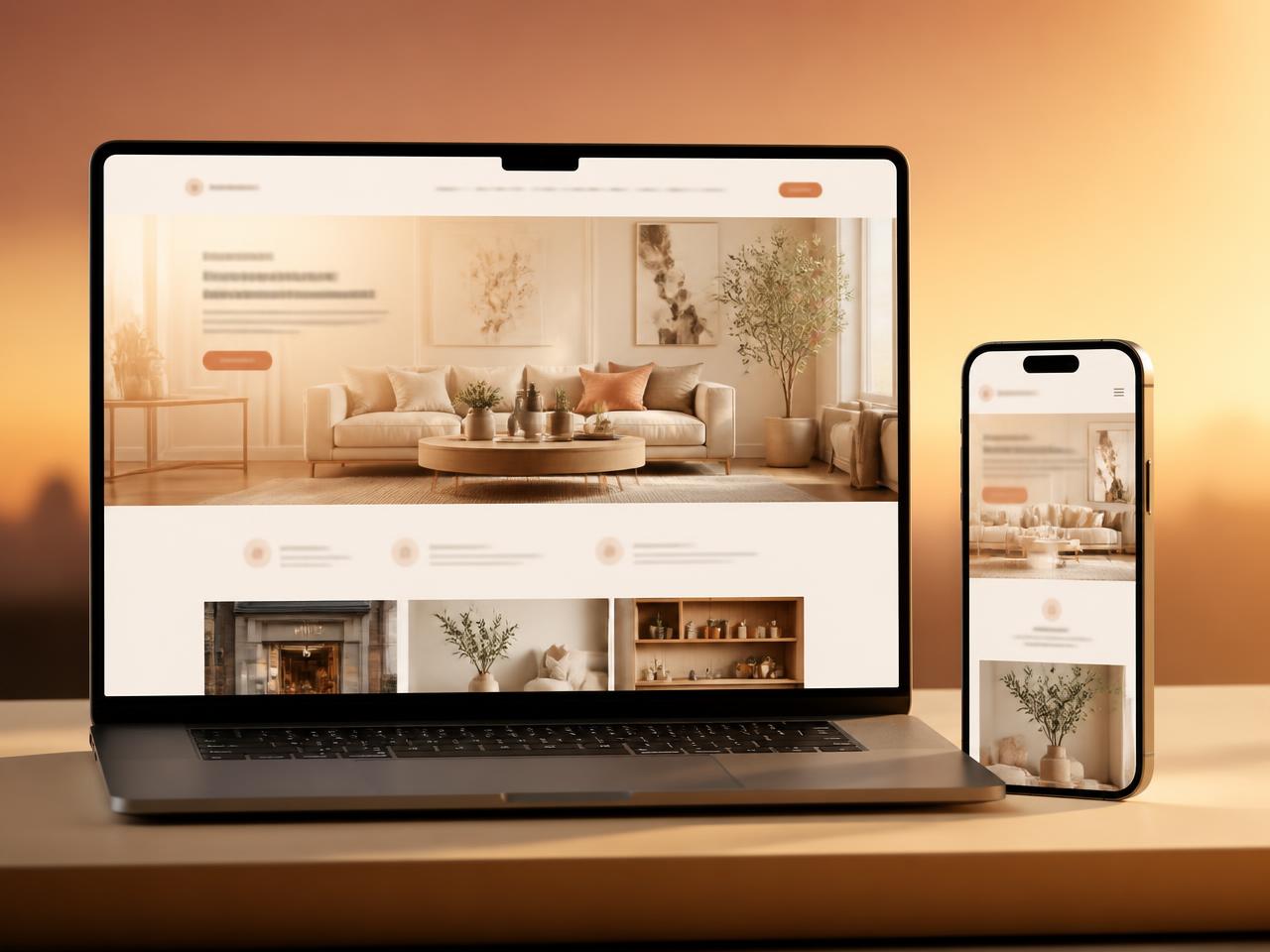 Preview of a custom small-business website designed by Sunward, shown on a laptop and phone